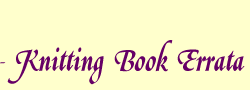 Knitting Book Errata
